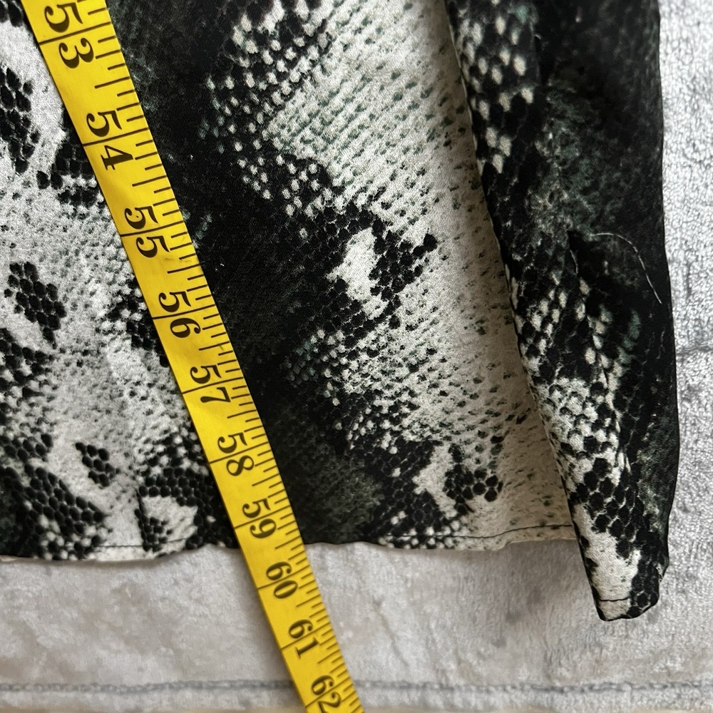 Buddy Love Snakeskin Print Maxi Dress Grey Black V-Neck Long Sleeve Slit Large - Picture 11 of 16
